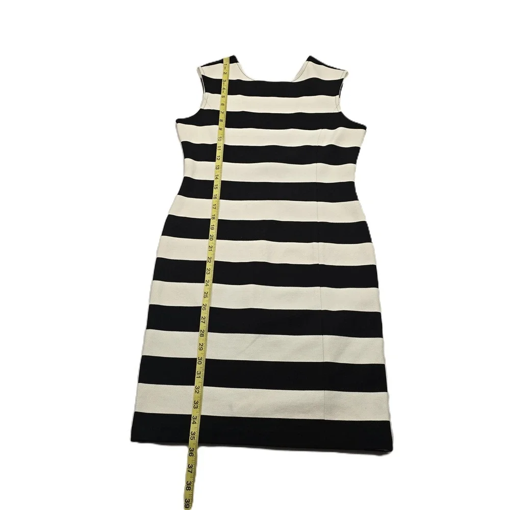 Michael Kors Sleeveless Striped Scoop Back Shift Dress Size PM - Picture 7 of 16